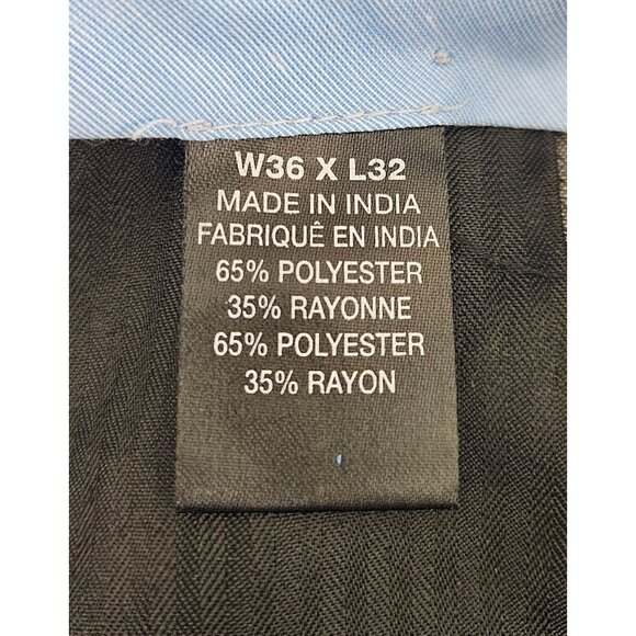 Tommy Hillfiger Mens Gray Dress Pants W36 X L32 Flat Front Buttoned Back Pockets - Picture 10 of 10